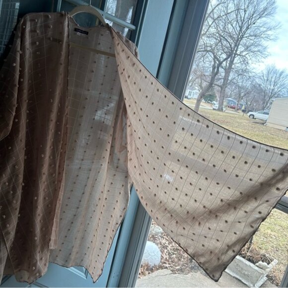 Ellen Tracy Beachy Boho Polka Dot Lightweight Coastal Swim Cover Up Resort Wear - Picture 6 of 7